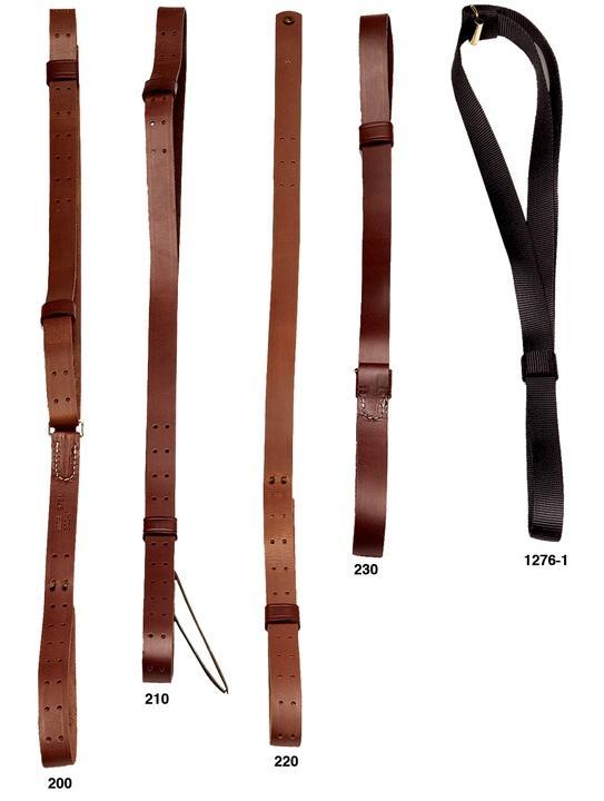 Hunter Military-Style Leather Rifle Sling with Brass Hardware
