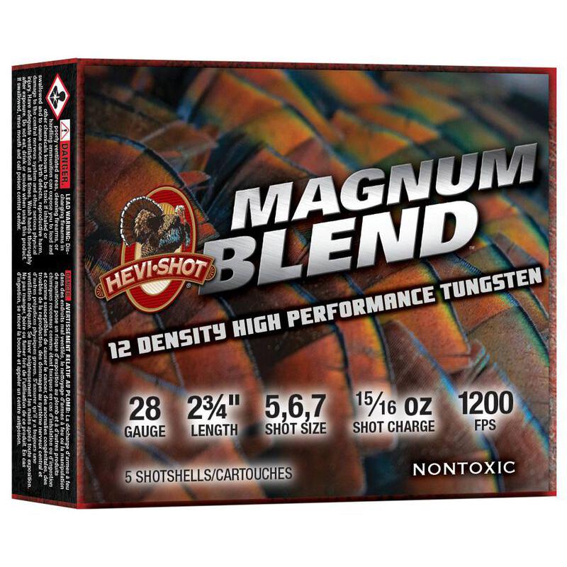 HEVI-Shot 28 Gauge Shotgun Shells MAGNUM BLEND #5 / 6 / 7 15/16 oz 2.75 in