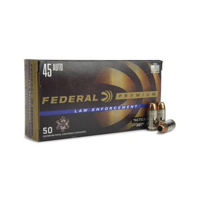 Federal 45 ACP Law Enforcement HST 230 Grain Jacketed Hollow Point(JHP).