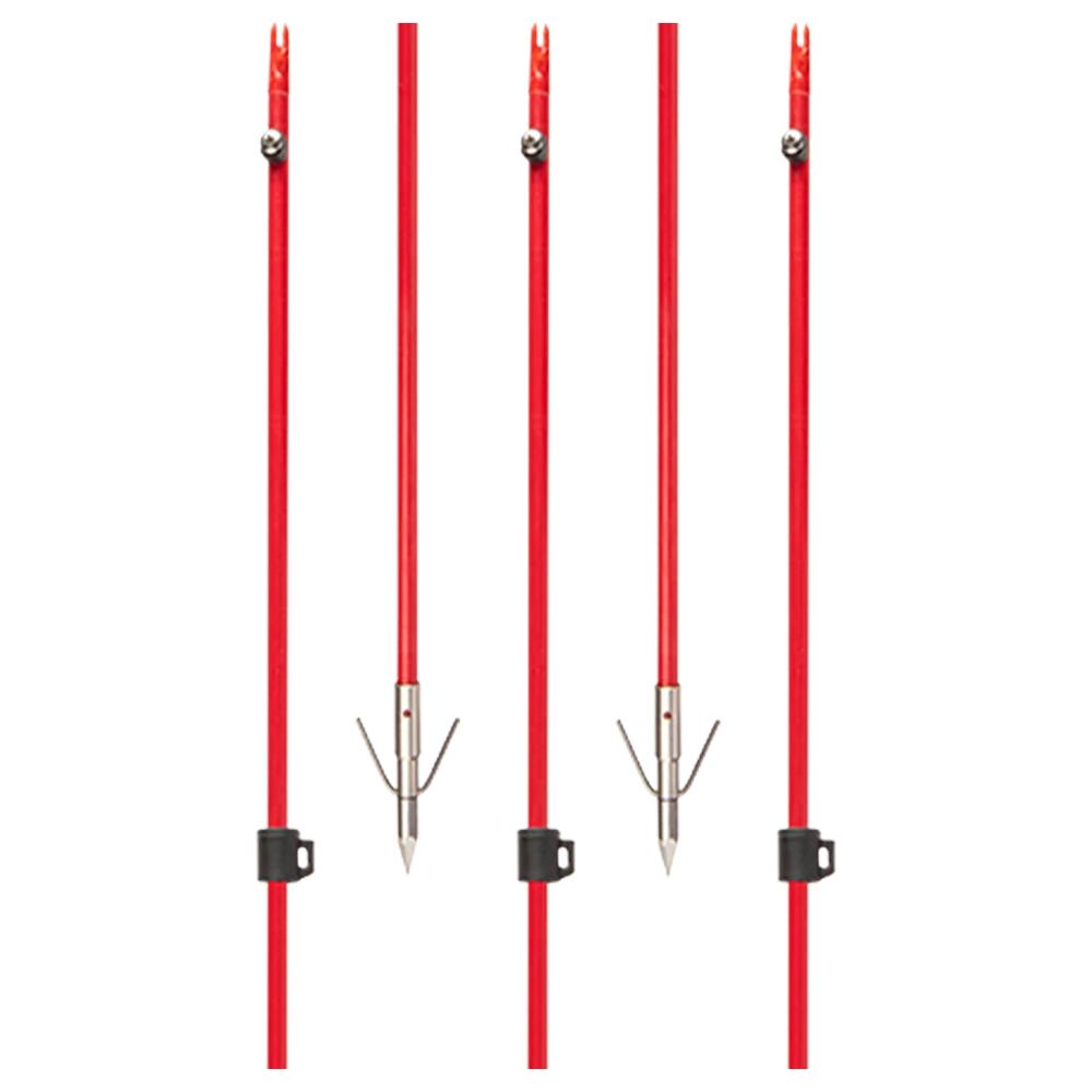 Cajun Bowfishing Red Fiberglass Arrow with Piranha Long Barb XT Reversible Point