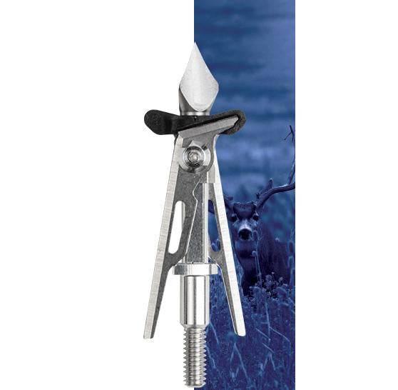 SIK 2-Blade SK2CB Mechanical Crossbow Broadhead w/ FliteLoc 2" Offset - Silver/Black