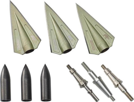 Bear Archery RazorHead VWS Green Double Bevel Broadhead Kit Variable Weight System
