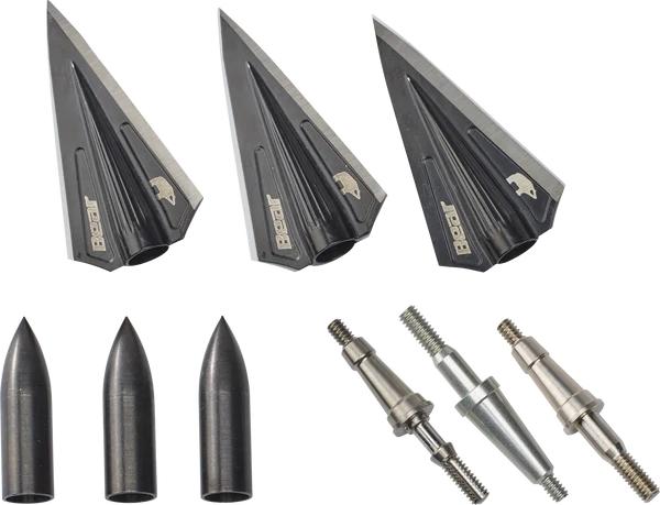 Bear Archery RazorHead VWS Black Single Bevel Broadhead Kit Variable Weight System