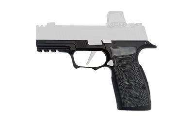 Icarus Precision A.C.E. AXG Macro Grip Module, Fits Sig P365 XL/X-Macro, Aluminum, Black, Hogue G10 Panels