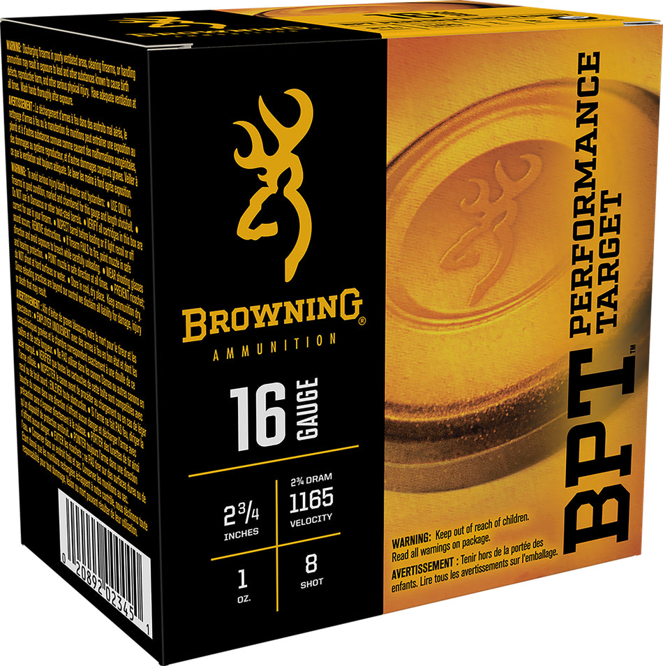 Browning 16 Gauge B193611628 BPT Performance Target Performance Target 2.75" 1oz 8 Shot