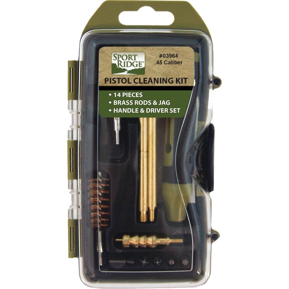 TacShield Sport Ridge Pistol Cleaning Kit 14pc Hard Case .45 Cal with Brass Rods