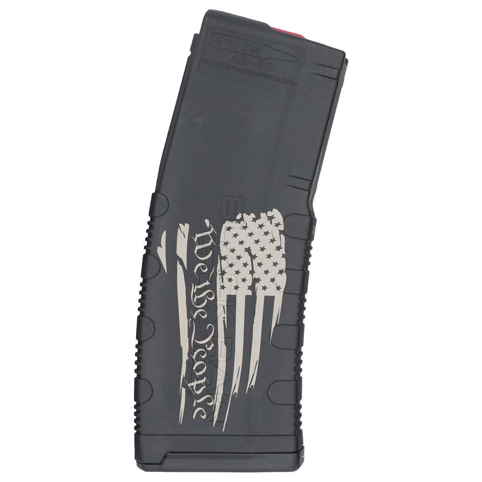 Black Rain Ordnance Tattered Flag We The People 5.56x45 NATO 30rd Polymer Magazine