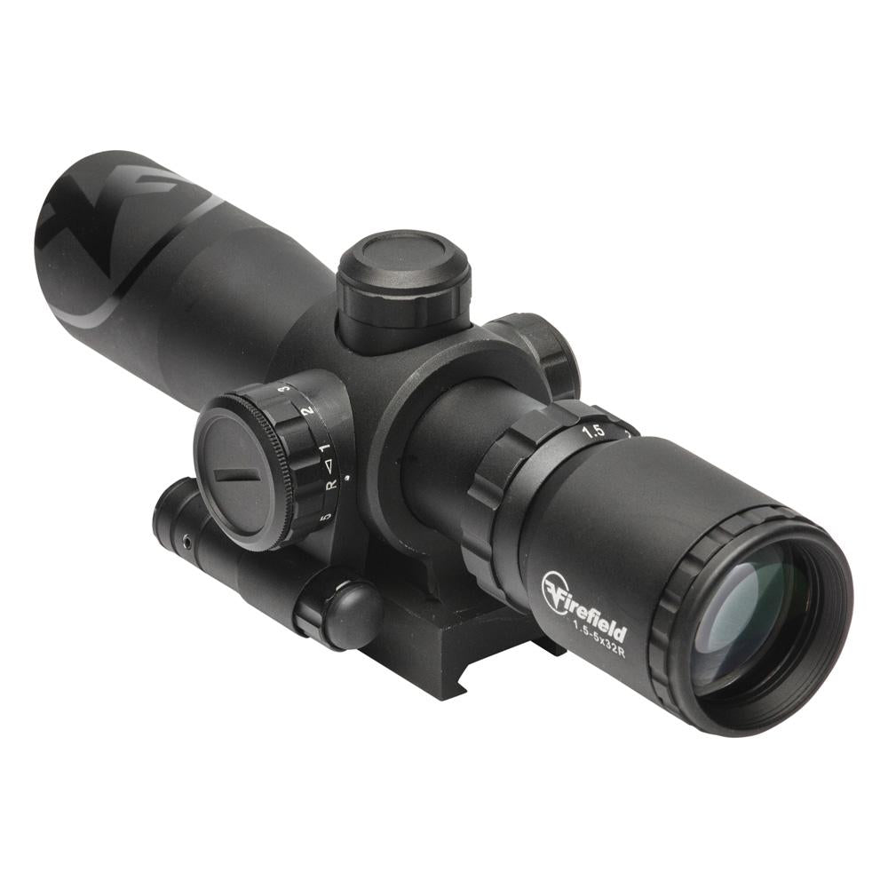 Firefield Barrage 1.5-5x32 Illuminated Mil-Dot Riflescope with Red Laser Black Matte