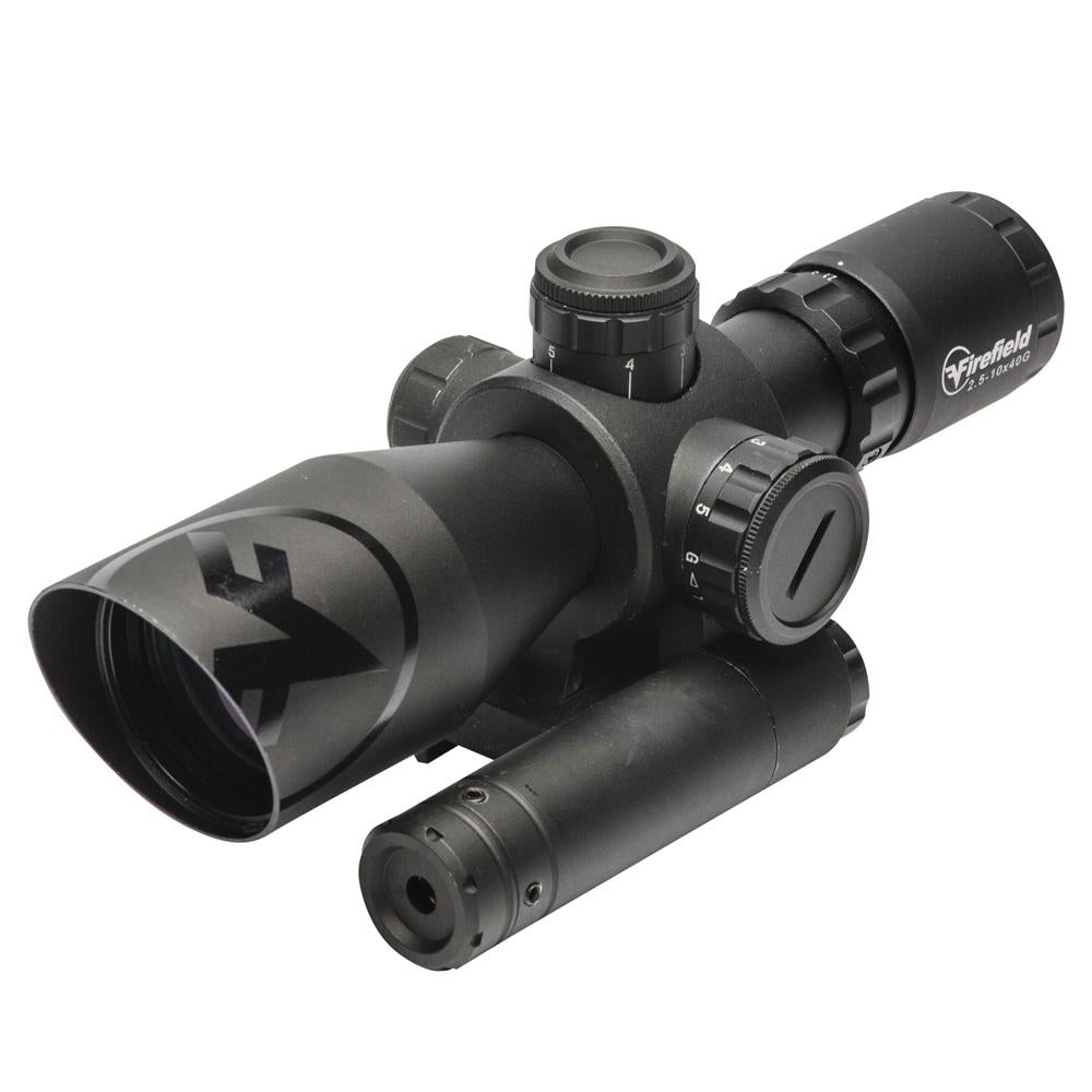 Firefield Barrage Riflescope 2.5-10x40 Green Laser Illuminated Mil-Dot