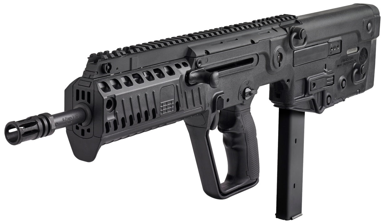 TAVOR X95 9MM BLK 17" 32+1 FLATTOP/BULL PUP/BUIS W/TRITM