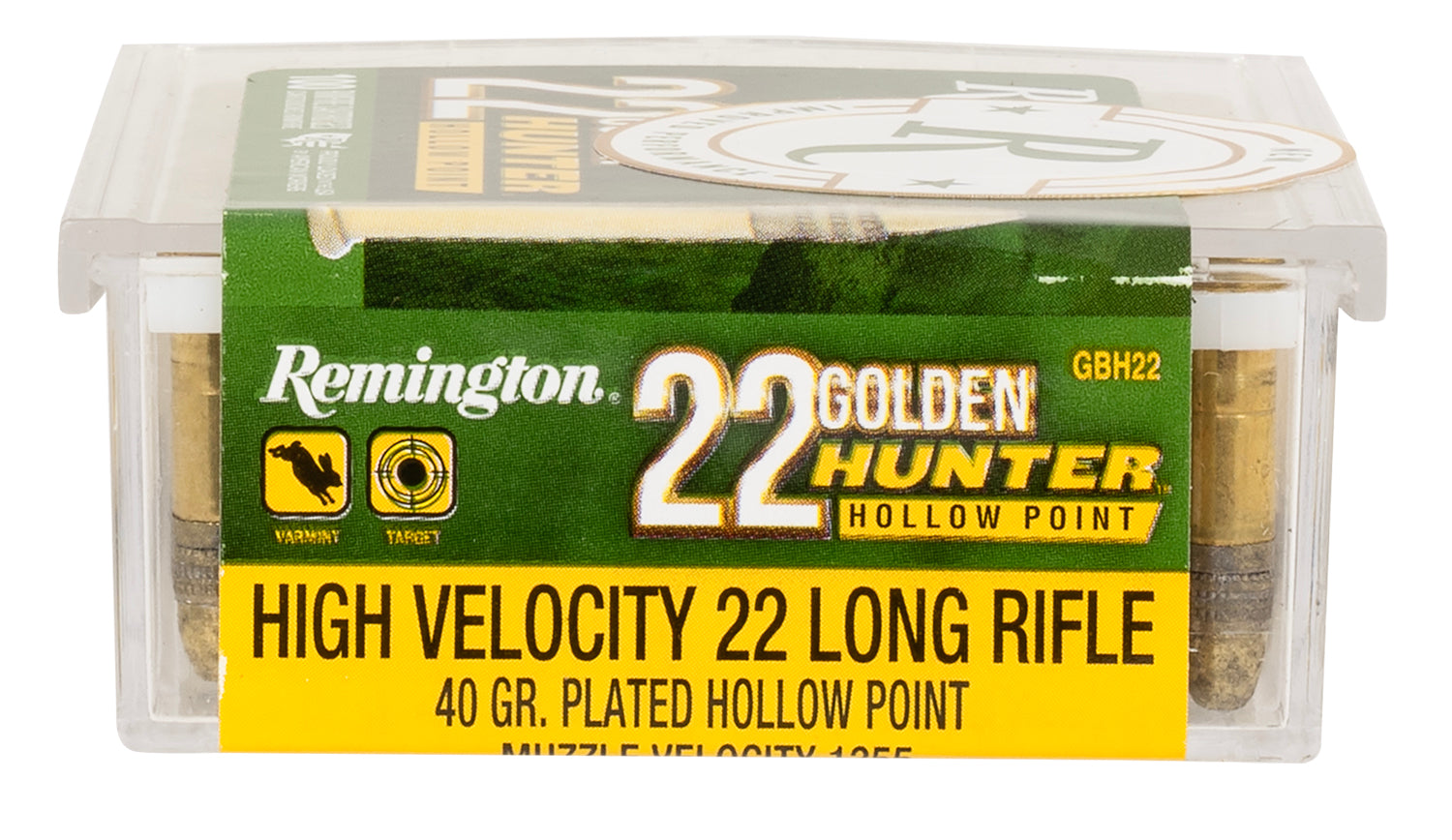 Remington .22 Long Rifle R21251 Golden Hunter Plated Hollow Point 40 Grain