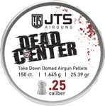 JTS Dead Center .25 Caliber Domed Airgun Pellets 25.39 Grain 150ct