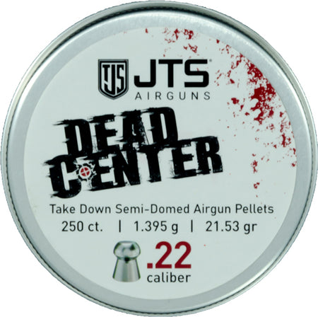 JTS Dead Center .22 Caliber Semi-Domed Airgun Pellets 21.53 Grain 250ct