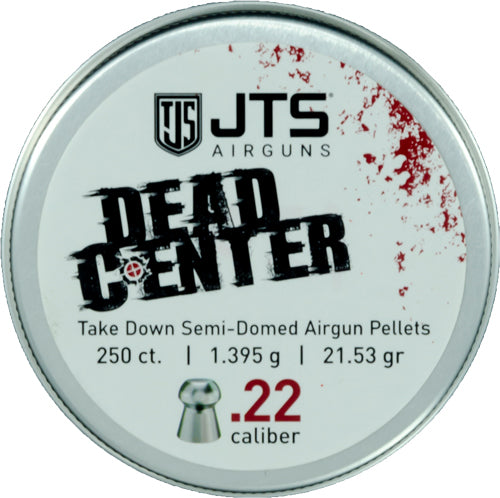 JTS Dead Center .22 Caliber Semi-Domed Airgun Pellets 21.53 Grain 250ct