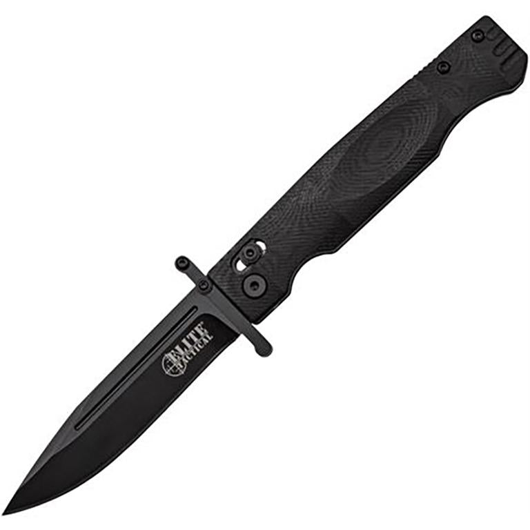 Master Cutlery Elite Tactical Guardsman 3.75" Drop Point Folding Knife Black