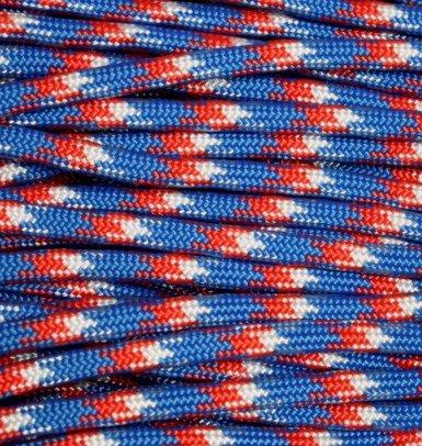 Mero 550 Type II Paracord 100' 550 lb Red/White/Blue Camo 7-Strand Core