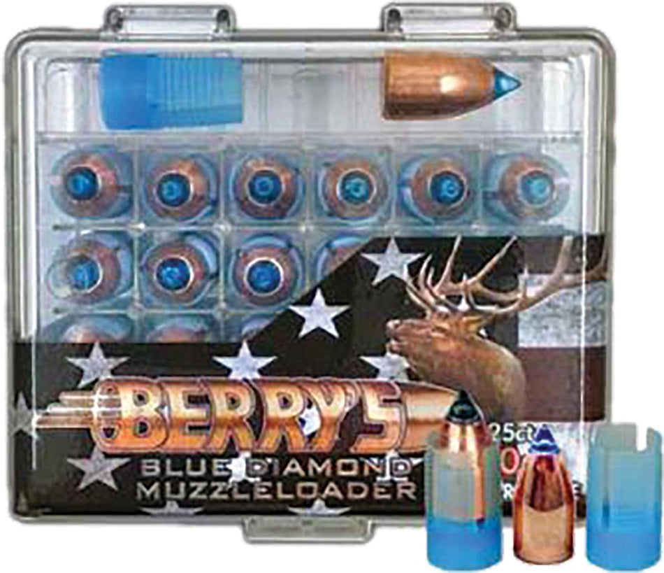 Berry's .50 Cal Blue Diamond Muzzleloader Sabot Bullets 250gr 25-Count