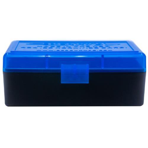 Berry's #404 Flip-Top Ammo Storage Box .22 Hornet/.30 Carbine 50rd Blue/Black