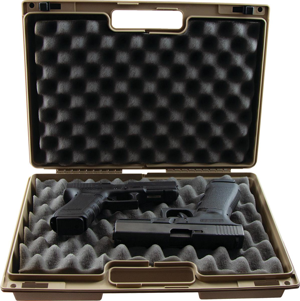 Berry's Tan Double Pistol Storage Case 15" x 10" x 4"