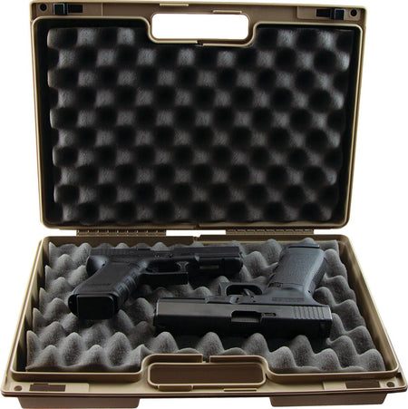Berry's Tan Double Pistol Storage Case 15" x 10" x 4"