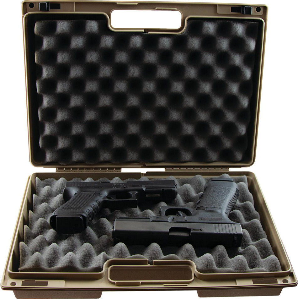 Berry's Tan Double Pistol Storage Case 15" x 10" x 4"
