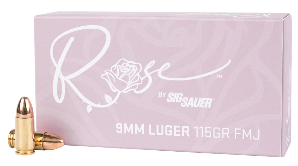 Sig Sauer 9mm Luger/Parabellum E9MMB1ROSE50 Rose Full Metal Jacket FMJ 115 Grain