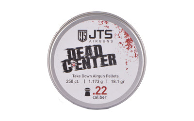 JTS Dead Center .22 Cal Airgun Pellets, Domed Tip, 18.13gr, 250 Per Tin JAC100