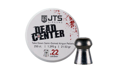 JTS Dead Center .22 Cal Airgun Pellets, Semi-Domed Tip, 21.53gr, 250 Per Tin JAC109