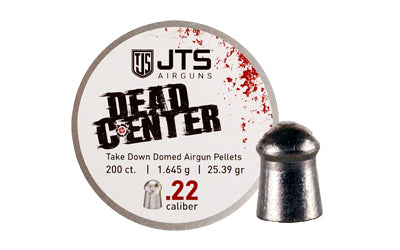 JTS Dead Center .22 Cal Airgun Pellets, Domed Tip, 25.39gr, 200 Per Tin JAC113