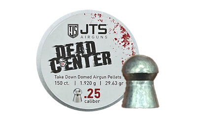 JTS Dead Center .25 Cal Airgun Pellets, Domed Tip, 29.63gr, 150 Per Tin JAC114