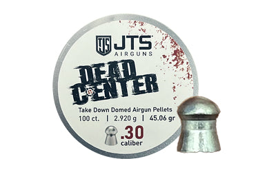 JTS Dead Center .30 Cal Airgun Pellets, Domed Tip, 45.06gr, 100 Per Tin JAC117