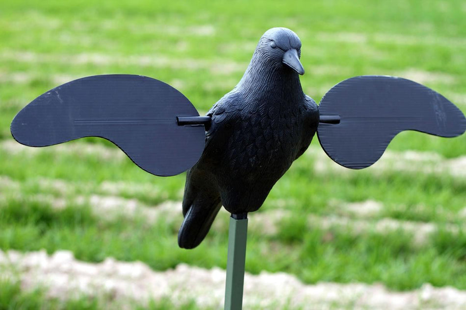MOJO Redesigned Motion Crow Decoy with Built-In Cycler and Magnetic Wings