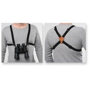 Bulldog Adjustable Stretching Binocular Chest Harness Leather Back Black