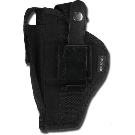 Bulldog Extreme Nylon Ambi Pistol Holster Belt Loop and Metal Clip for Standard Autos with 2-4" Barrels Black