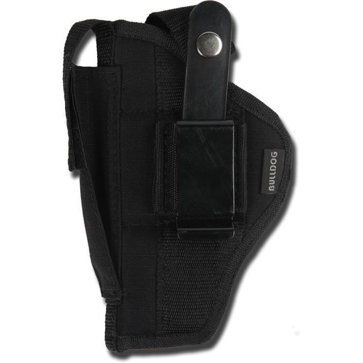 Bulldog Extreme Nylon Ambi Pistol Holster Belt Loop and Metal Clip for Standard Autos with 2-4" Barrels Black