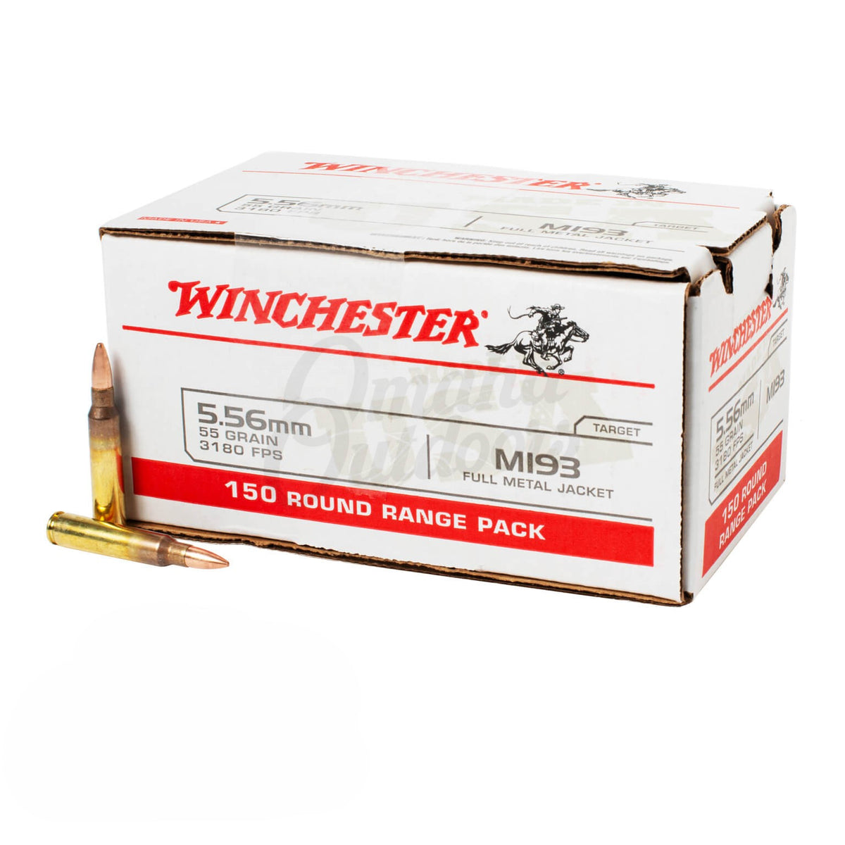 Winchester 5.56x45mm NATO WM193150 USA M193 Full Metal Jacket FMJ 55 Grain