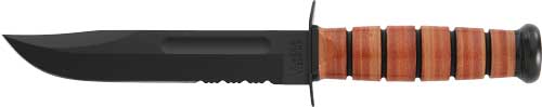 KA-BAR US Army Fighting/Utility Knife 7" Serrated Blade with Leather Sheath