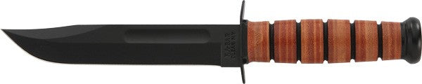 KA-BAR US Army Full-Size 7" Straight Edge Fixed Blade Knife with Leather Sheath