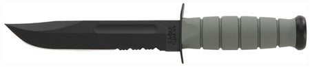 KA-BAR Foliage Green 7" Serrated Fixed Blade Fighting/Utility Knife with MOLLE Plastic Sheath