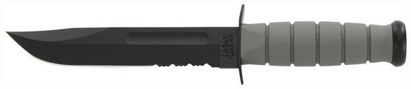 KA-BAR Foliage Green 7" Serrated Fixed Blade Fighting/Utility Knife with MOLLE Plastic Sheath