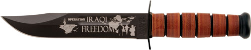 KA-BAR USMC OIF Commemorative 7" Knife with Leather Sheath