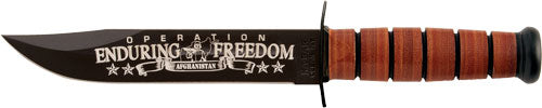 KA-BAR USMC OEF Afghanistan 7" Knife with Leather Sheath