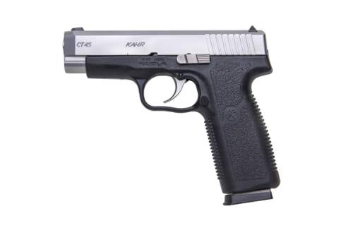 Kahr Arms CT4543 CT45 45 ACP 7+1 4" Stainless Steel Barrel, Matte Serrated Stainless Steel Slide, Black Polymer Frame, Black Textured Polymer Grip, Right Hand