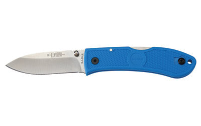 KA-BAR Dozier 4062BL Lockback Folding Knife, 3" AUS 8A Blade, Satin Finish, Blue Zytel Grip, Reversible Pocket Clip