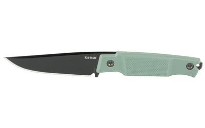 KA-BAR Knives Apex 5500, 3.9" D2 Clip Point Blade, Black Matte Finish, Green GFN Handle, Plain Edge, Hard Plastic Sheath