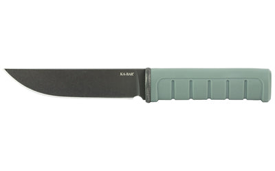KA-BAR Knives Dust II 6101, 5.25" D2 Clip Point Blade, 9.88" Overall, Matte Black, Green Glass Filled Nylon Handle, Includes Sheath
