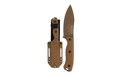 KA-BAR Becker Nessmuk BK19 Fixed Blade, 4.312" Blade Length, 1095 Cro-Van Steel, Coyote Brown Ultramid Handle, Includes Celcon Sheath
