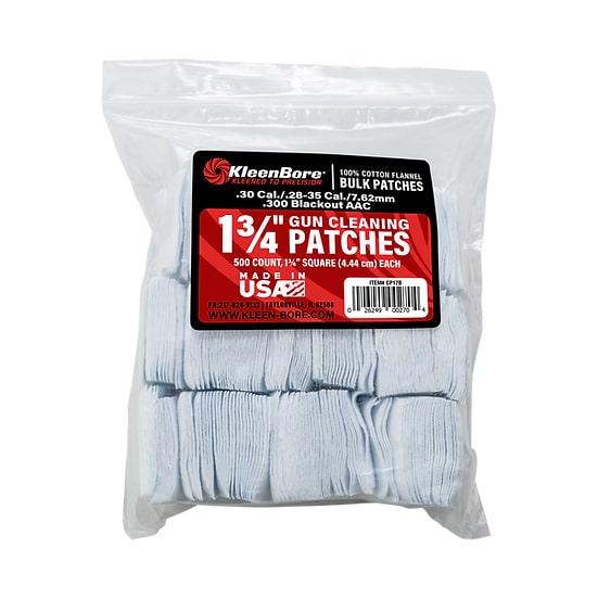 KleenBore 1 3/4" Bore Patches .28-.35 Cal 100% Cotton Flannel 500/ct