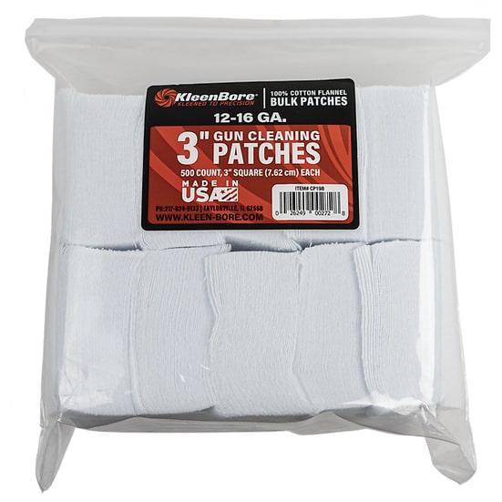 KleenBore 3-Inch Shotgun Bore Cleaning Patches 12-16 GA 500pk