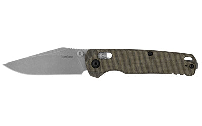 Kershaw Bel Air USA-Made Folder, 3.05" CPM MagnaCut Stonewashed Clip Point, KVT Bearings, Olive Canvas Micarta 6106